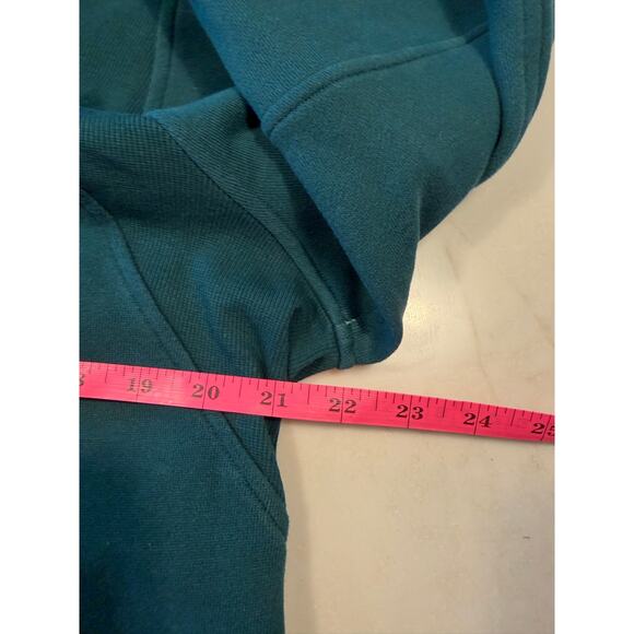 Lululemon scuba oversized funnel neck crop half zip / storm teal / gold / xs/s - Picture 7 of 8